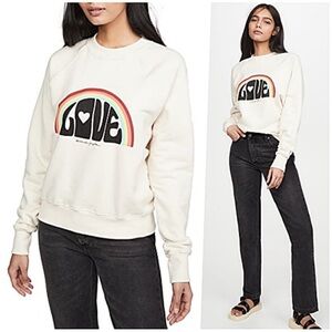 Spiritual Gangster Love Rainbow Cream Crewneck Sweatshirt - XS
